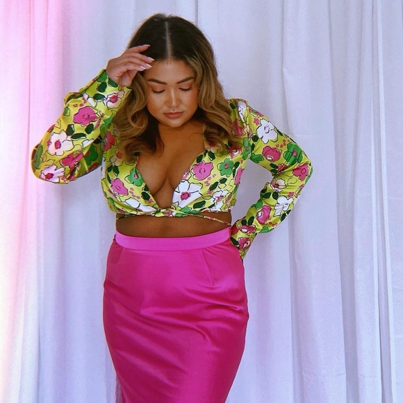 NWT Zara Floral Satin Effect Top - Picture 5 of 6